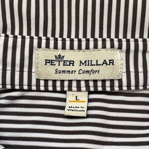 Peter Millar Gray and White Striped Shirt